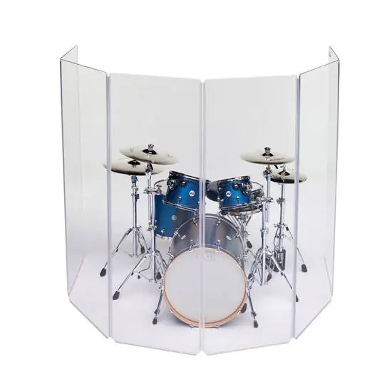 Jusqu'à Épuisement Des Stocks Clearsonic 6-Panel Acrylic Drum Shield with Flexible Full-Length Hinges and Cable Cutouts