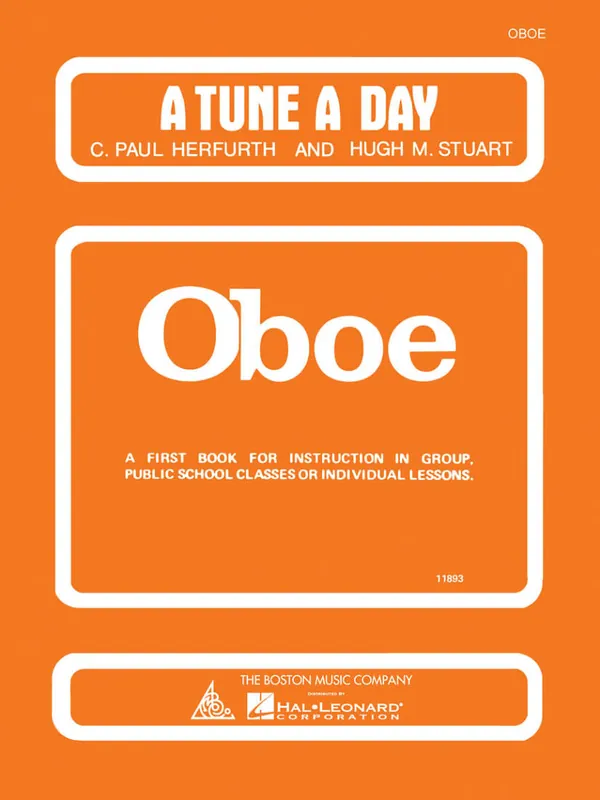 Boston Music Company A Tune a Day Book 1 - Herfurth/Stuart - Oboe - Book Commande En Gros