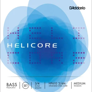 D‘Addario Orchestral HP610 3/4M - Helicore Pizzicato Bass String Set, 3/4 Scale, Medium Tension Vente Flash