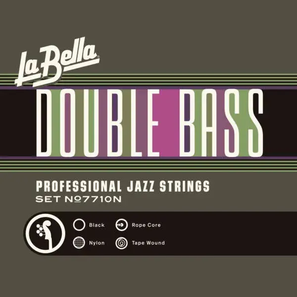 La Bella 7710N Black Nylon Baby Bass String Set - 3/4 Marque