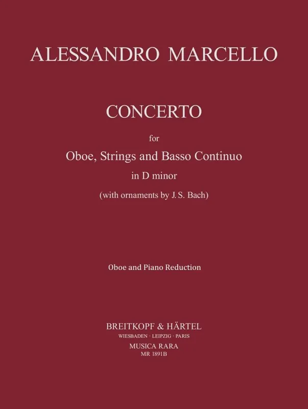 Soldes Musica Rara Concerto in D minor - Marcello/Voxman - Oboe/Piano Reducition - Sheet Music