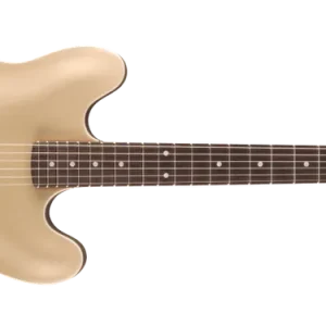 Bon Marché Fender Tom DeLonge Starcaster, Rosewood Fingerboard, Chrome Hardware - Satin Shoreline Gold