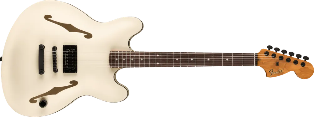 Fender Tom DeLonge Starcaster, Rosewood Fingerboard, Black Hardware - Satin Olympic White Certifié