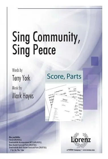Lorenz Publishing Co. Sing Community, Sing Peace - York/Hayes - Brass Quintet Accompaniment Livraison Express