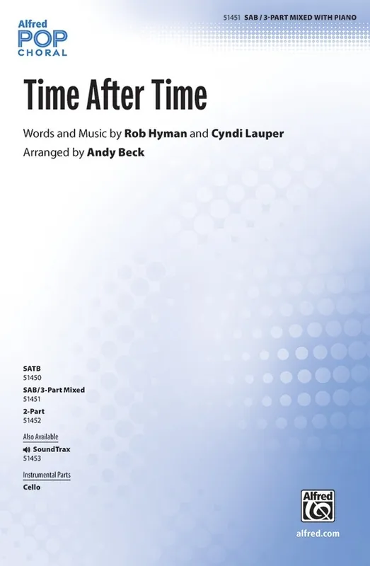 Alfred Publishing Time After Time - Hyman/Lauper/Beck - Choral Octavo - SAB/3-Part Mixed Nouvelle Collection