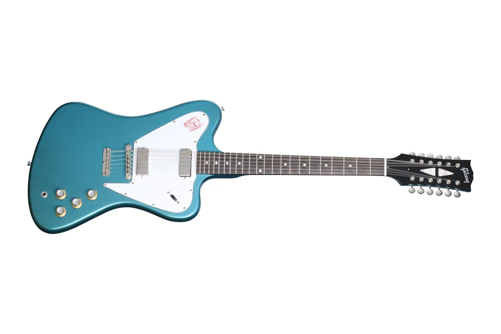 Gibson 1965 Non-Reverse Firebird 12-String Reissue Electric Guitar with Case - Biscay Aqua Firemist VOS Prix Bas