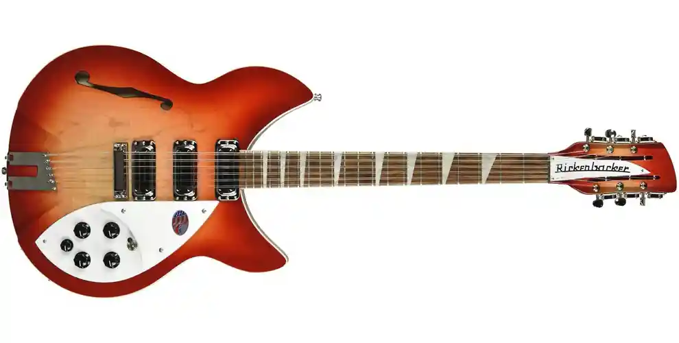 Rickenbacker 12 String Double Bound Vintage/PU Electric Guitar - Fire Glo Prix Bas