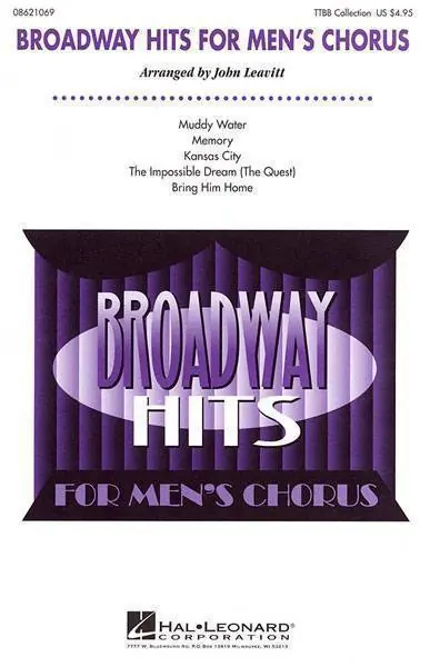 Hal Leonard Broadway Hits for Men‘s Chorus (Collection) Achat Immédiat