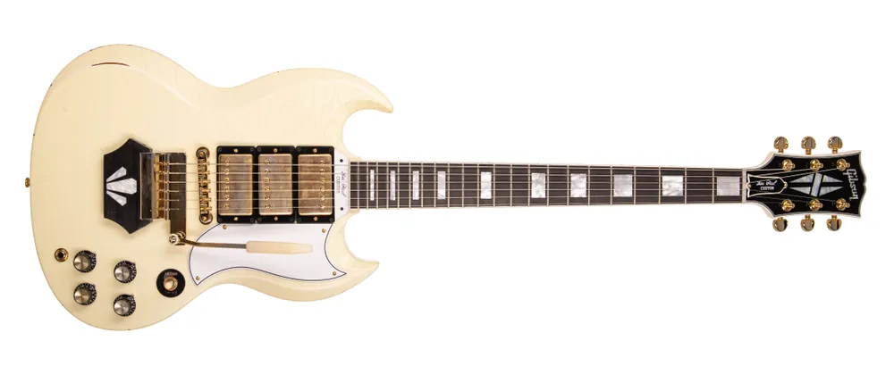 Gibson Custom Shop Murphy Lab Light Aged 1962 Les Paul SG 3-Pickup Electric Guitar - Classic White Prix Réduit