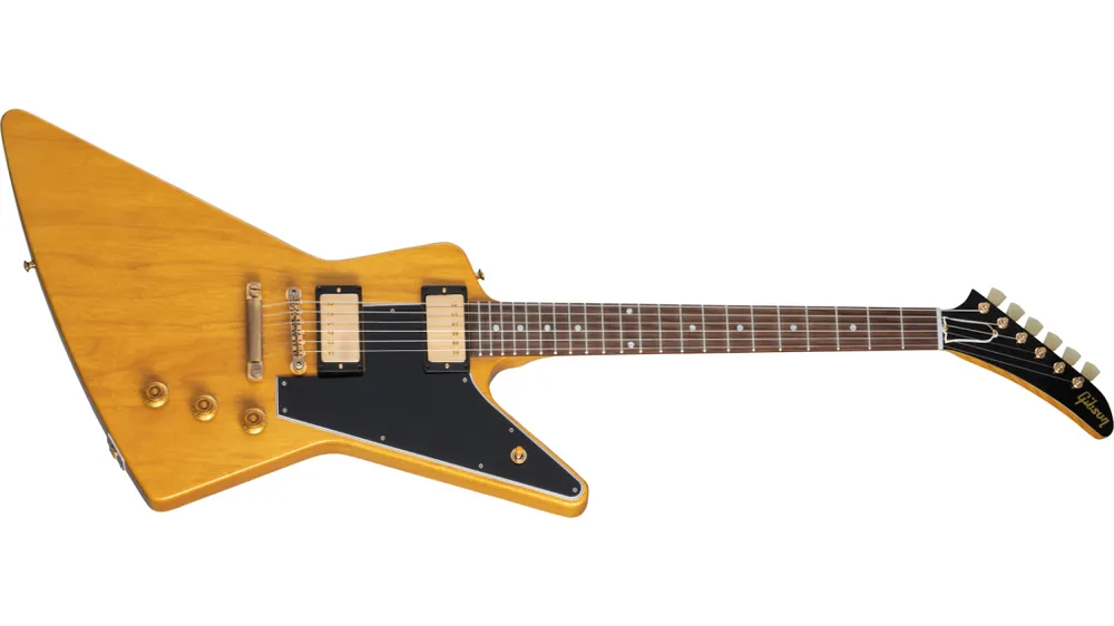 Satisfait Ou Remboursé Gibson Custom Shop 1958 Korina Explorer - Black Pickguard